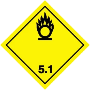 Losango amarelo, gás comburente (oxidante)