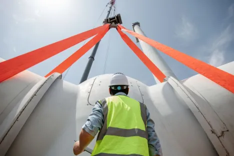 Montagem de um aerogerador