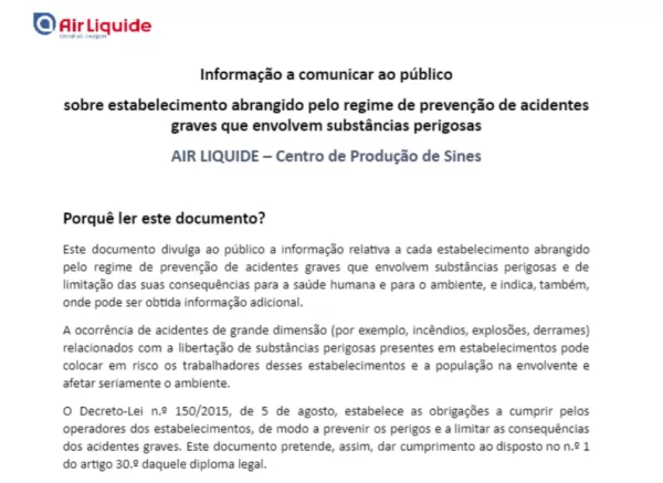 Sines - Prevenção de acidentes